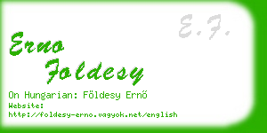 erno foldesy business card